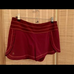 Athleta Stability Running Shorts With Pocket Red Orange